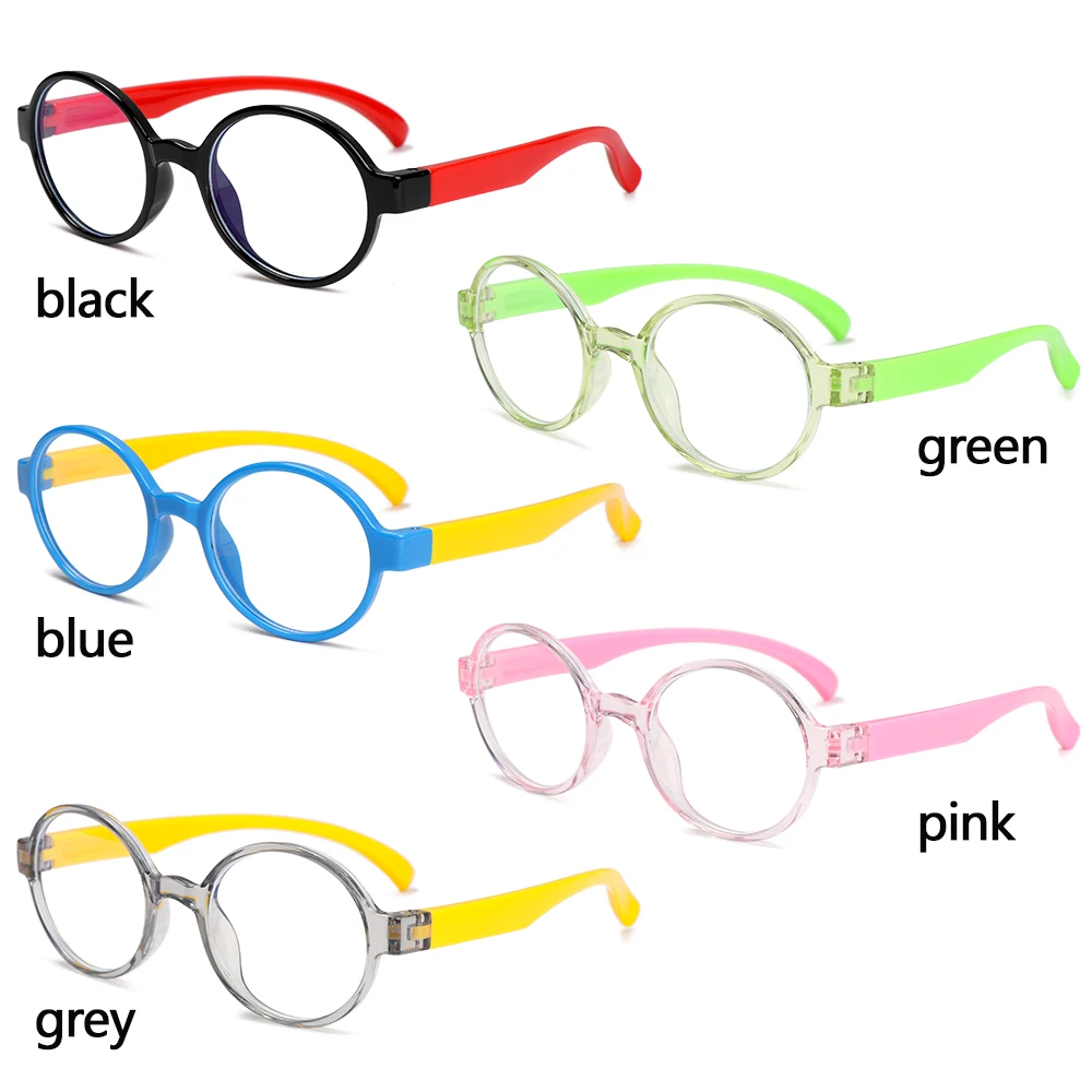 

Fashion Kids Anti-blue Light Glasses for Children Soft Frame Goggle Plain Silicone Glasses Unisex Radiation Protection Eyewear