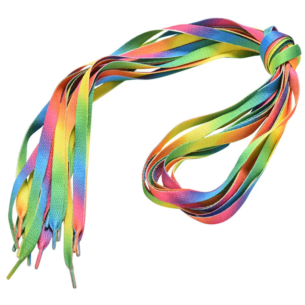 

1 пара, 110 см, шнурки, многоцветные, радужные, плоская спортивная обувь со шнурками для кроссовок, унисекс, радужные шнурки