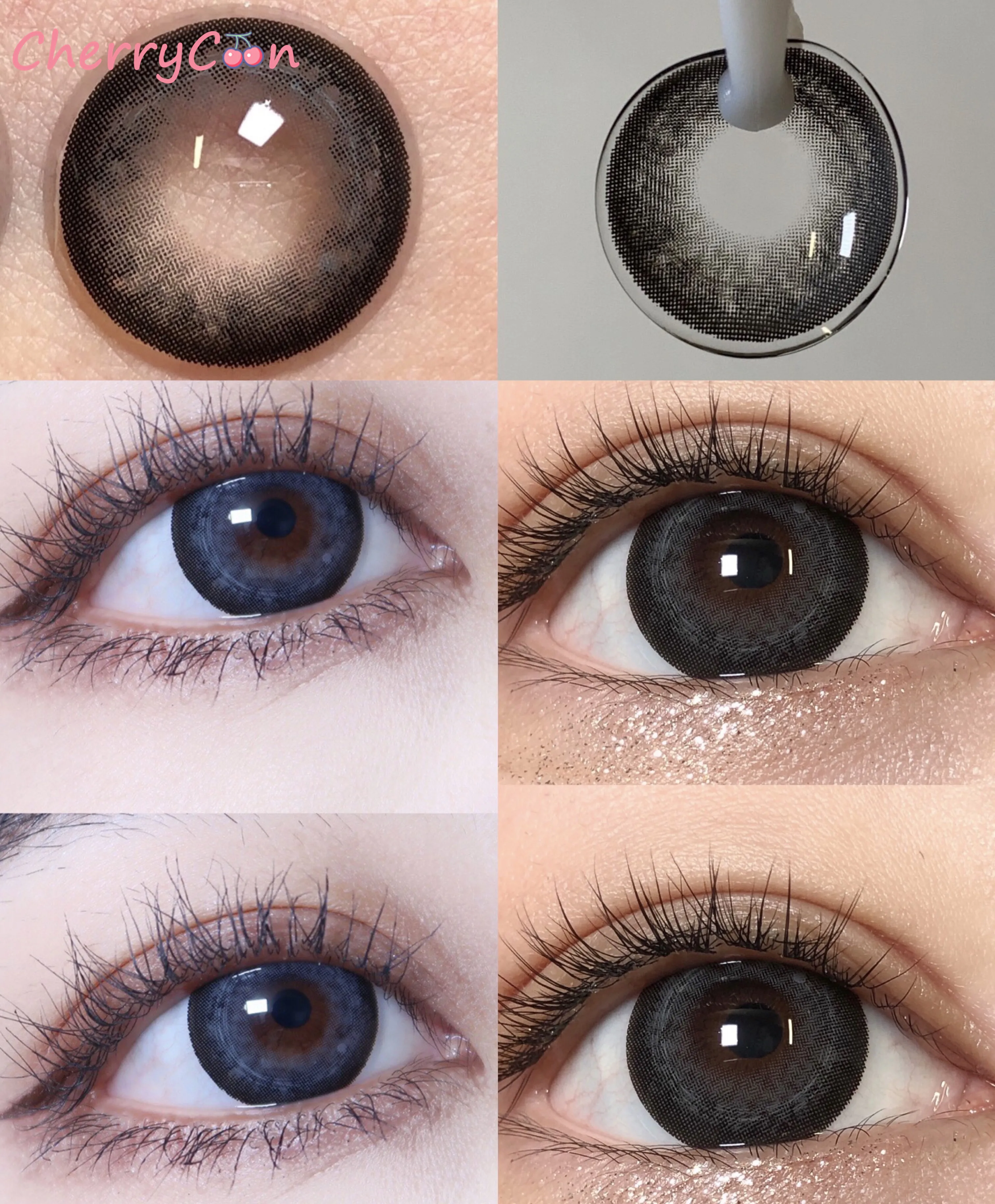 

CherryCon mochi natural gray Contact Lenses Colored Soft for Eyes big beautiful pupil Contact Lens Myopia prescription 2pcs/Pair