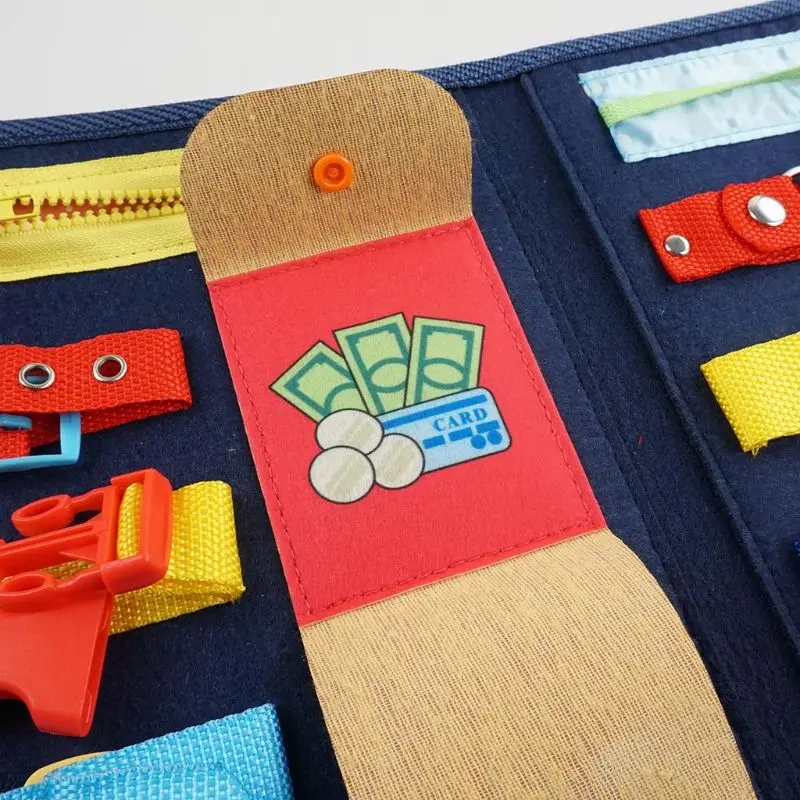 

1 Pc Baby Busy Board Montessori Develop Basic Skills Activity Board 14 in 1 Learn to Dress Educational Learning Toys