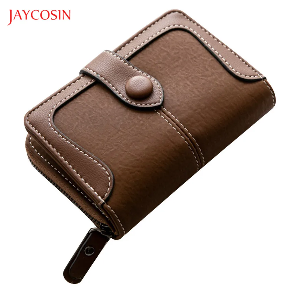 Jaycosin роскошный кожаный короткий женский кошелек модный однотонный Дамский