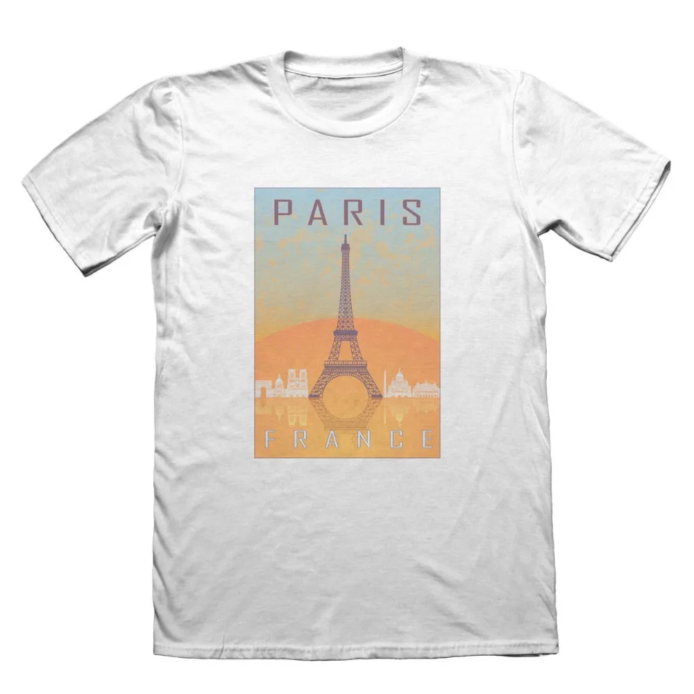 Новые модные футболки новые топы с круглым вырезом дизайнерские рисунком Парижа