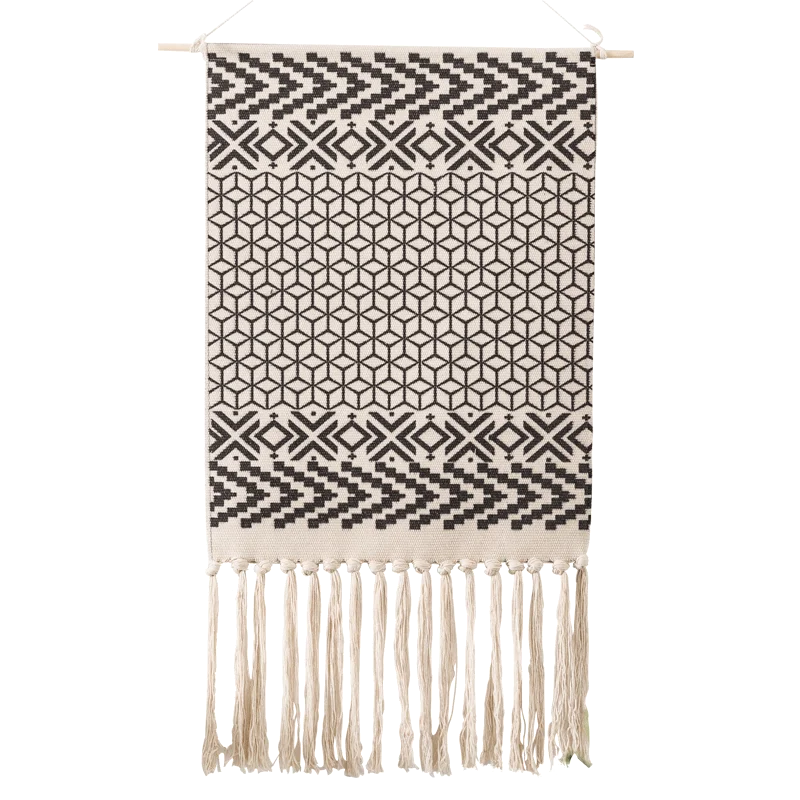 

Tapestry Decoration Wall Cloth Tassel Handmade Woven Cotton Wall Painting Bedroom Living Room Wall Cloth