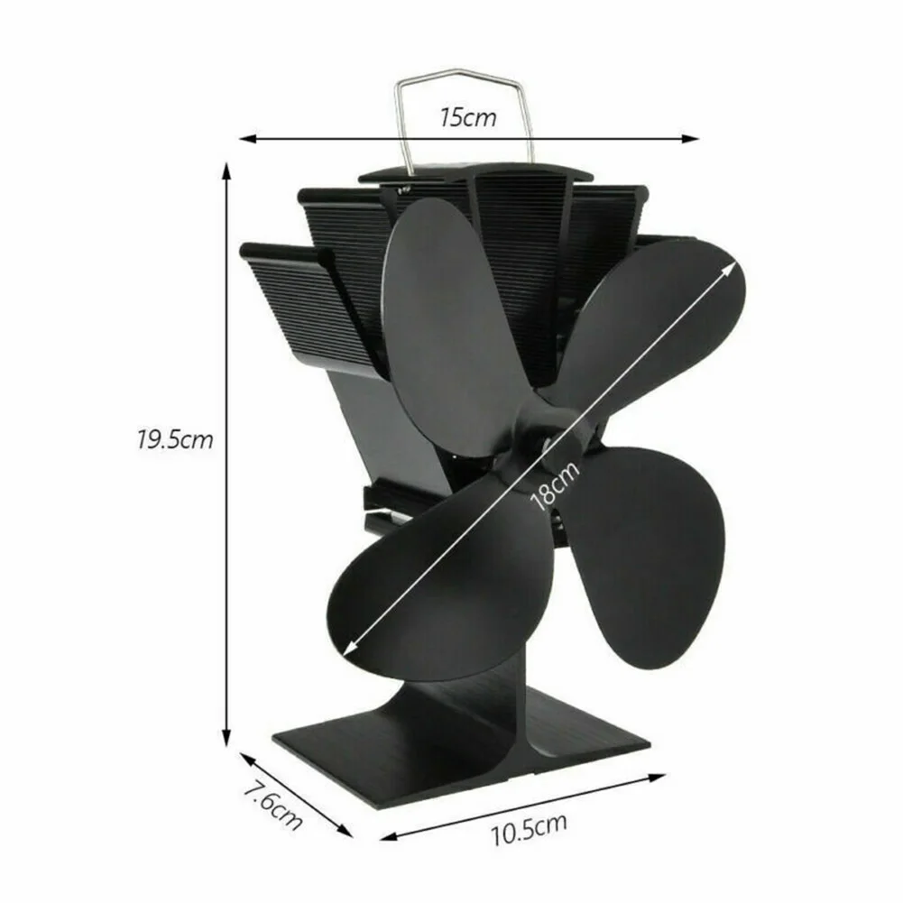 

4 Blades Energy Saving Heat Fireplace Stove Fan Thermal Power Ecofan Quiet Home Efficient Heat Burner Distribution Tool