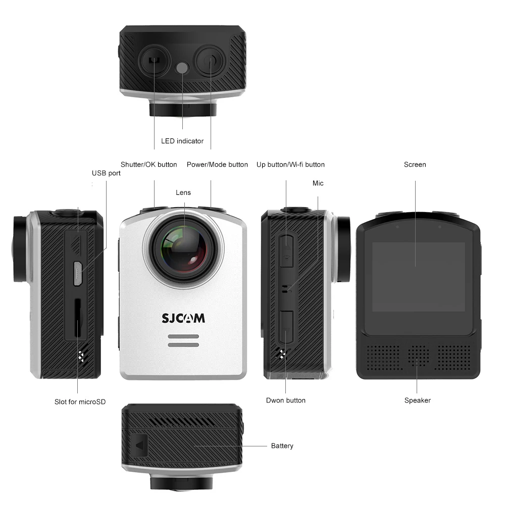 Оригинальная Экшн-камера SJCAM M10/M20 HD 1080P Sports DV 1,5 lcd 12MP видеокамера для дайвинга Водонепроницаемая камера DVR Sports DV