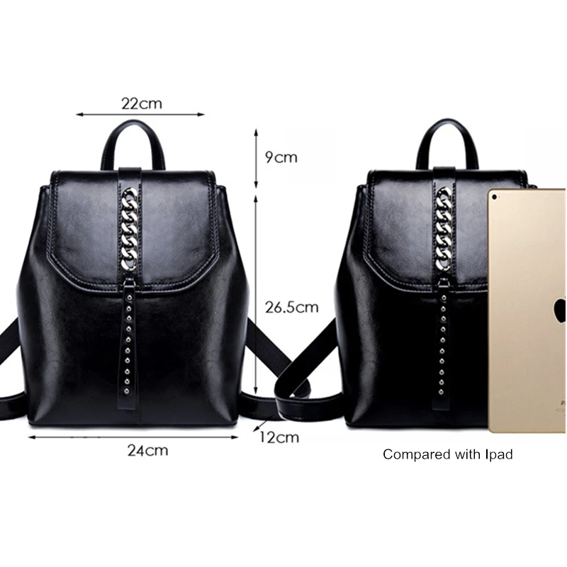 Женский Классический рюкзак LostSoul винтажный дорожный из воловьей кожи с цепочкой