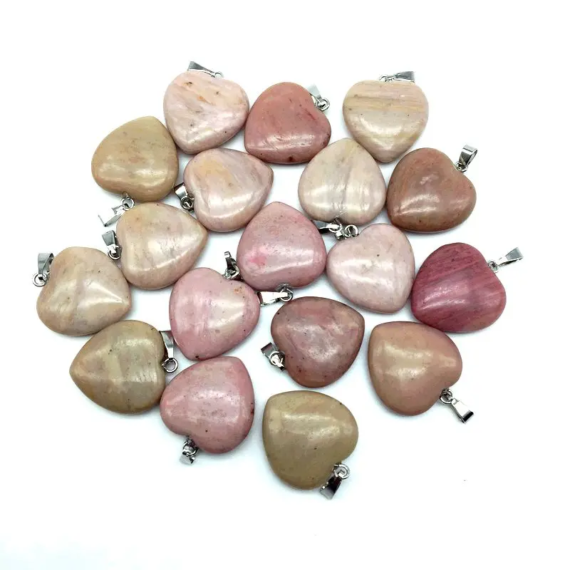 Подвески из натурального камня в виде сердца 20 мм подвески с камнем родонит