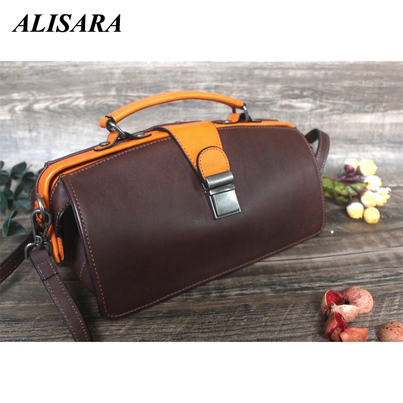 

Doctor handbag Messenger bag Leather Coffee colour vintage Bag for women Shoulder bag Cross Body Bag Leather Purse Gifts For Her