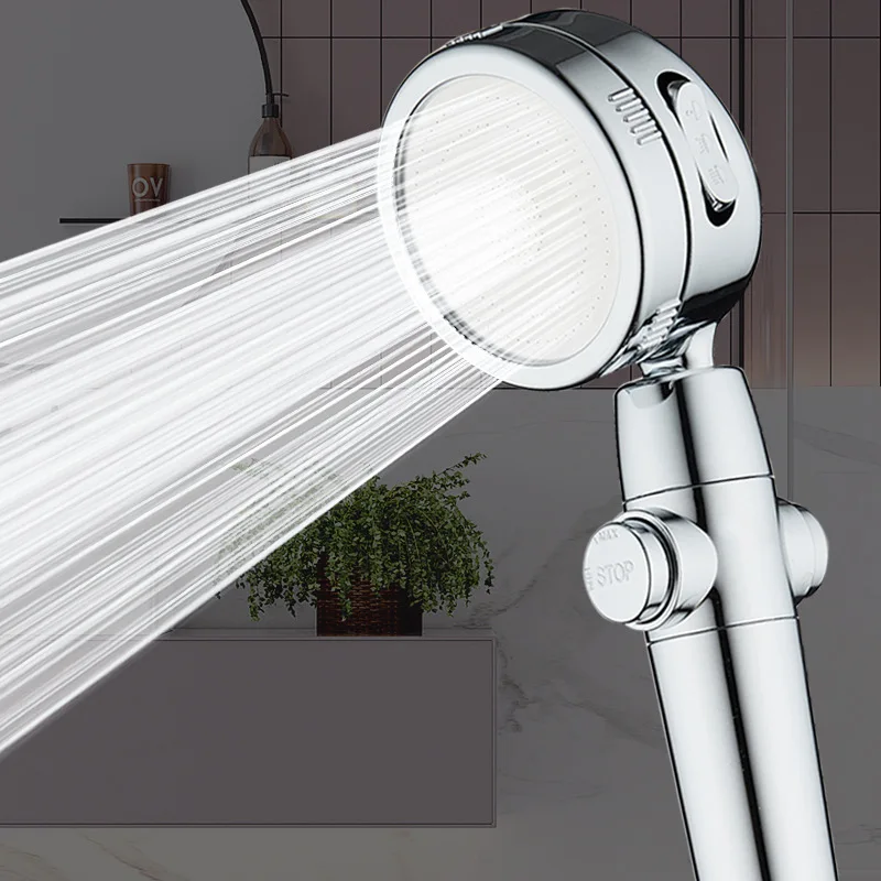 

High-pressure water-saving spray shower with three-speed adjustable spray shower head 360-degree rotating handheld faucet