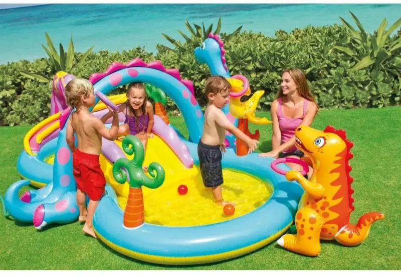 

Надувной бассейн INTEX, Детский пластиковый бассейн с райским животным, для плавания, горка, бассейн для фонтана