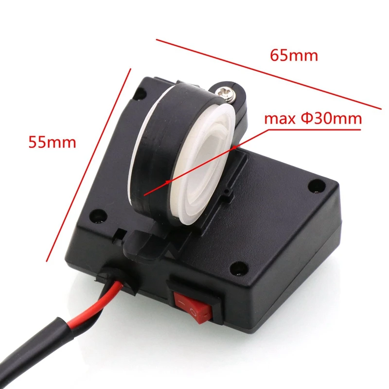 

Waterproof Motorcycle 5V 3.1A Dual USB Charger & Blue Voltage Display Voltmeter for 7/8 and 1inch Handlebar Mounting