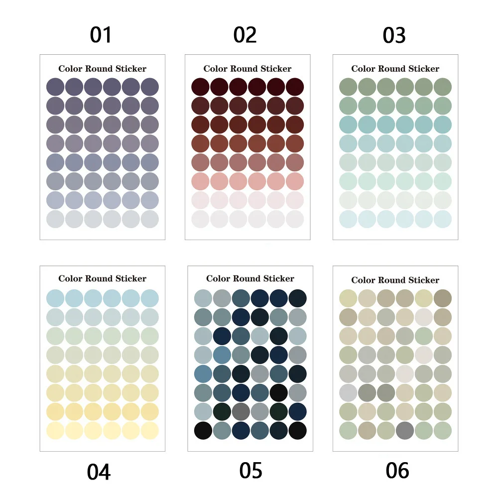 Ins Morandi Color Round Dot Labels Card Photo Envelope Sealing Stickers Notebook Stationery Diy Earth Decorative Sticker | Канцтовары