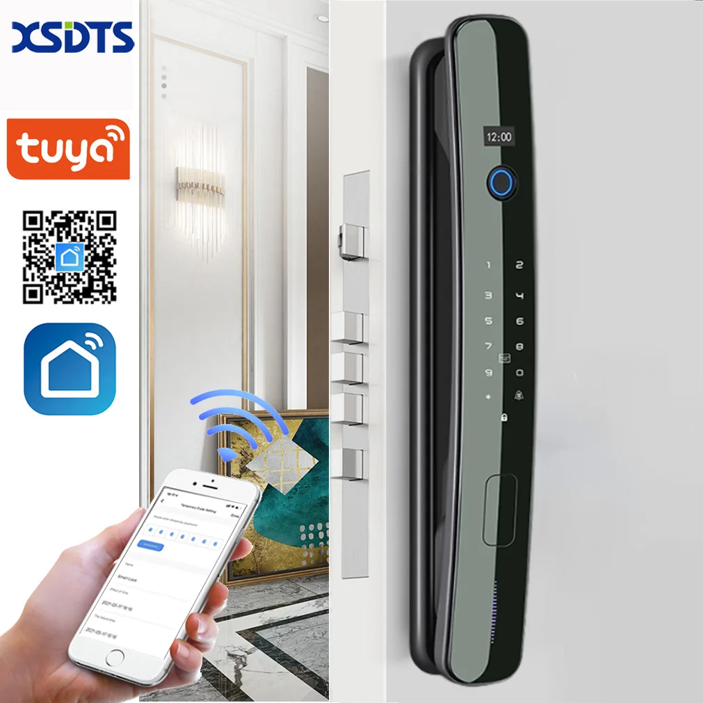 Review Tuya Smart Lock Aluminium Alloy WiFi Wireless Fingerprint Password RFID Card Key App Unlock New Arrival