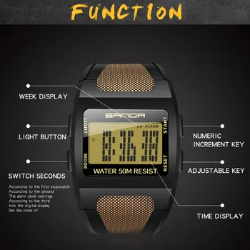 Military Sport Watches Men Watch LED Waterproof Digital Wristwatch Alarm Male Clock Digital Watch Relogio Masculino Other Image