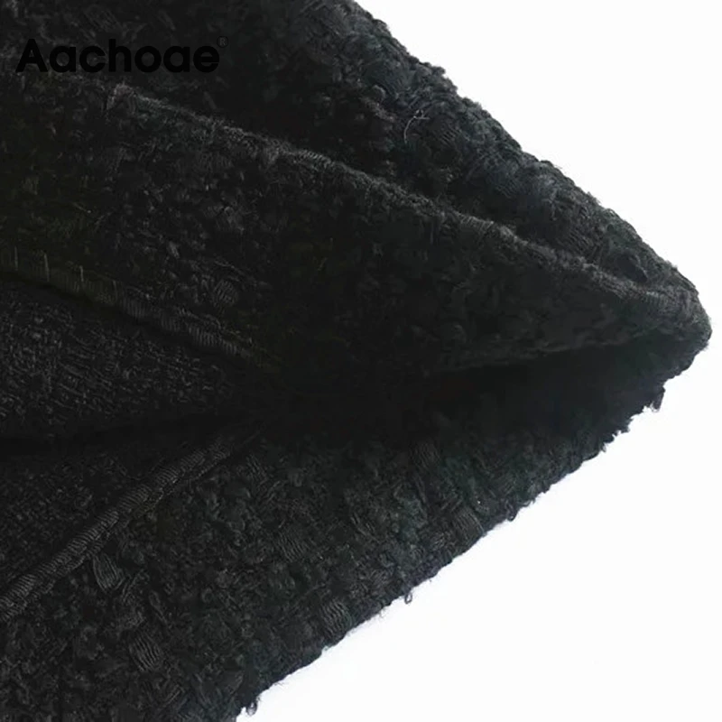 

Aachoae 2020 Black Color Mini Skirt Women Summer Button Decorate Elegant A Line Skirt Back Zipper Vintage Bottoms Mujer Faldas