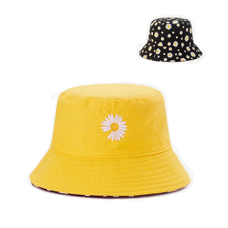 Панама хлопковая для мужчин и женщин двухсторонняя пляжная с цветочным принтом