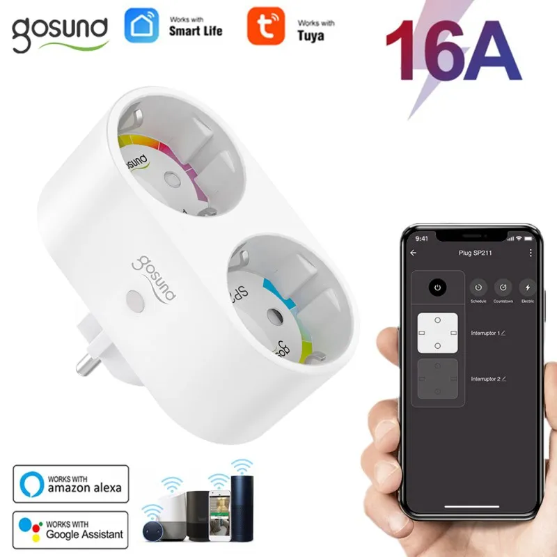 

Умная розетка Gosund с Wi-Fi, 16 А, с монитором питания