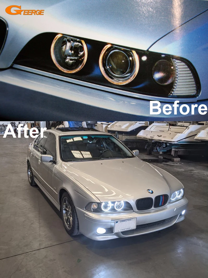 Для BMW E39 540i 530i 528i 525i 523i M5 2000-2003 facelift головной светильник ультра яркий COB led angel eyes halo