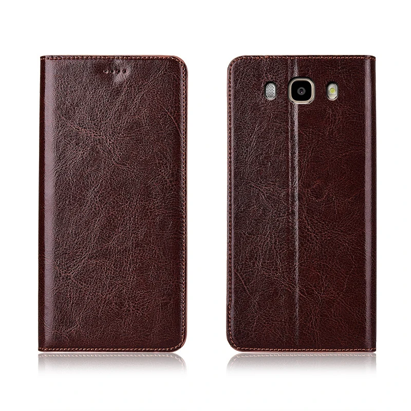 Чехол-подставка из натуральной кожи с магнитной застежкой для Samsung Galaxy J7 2016/Galaxy J5