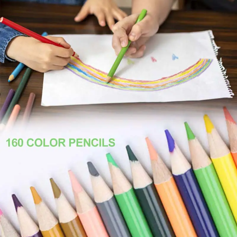 

160 Color Pencils Wood Colored Pencils Set Oil Drawing Sketch For Colored Pencils School Gifts Art Supplies