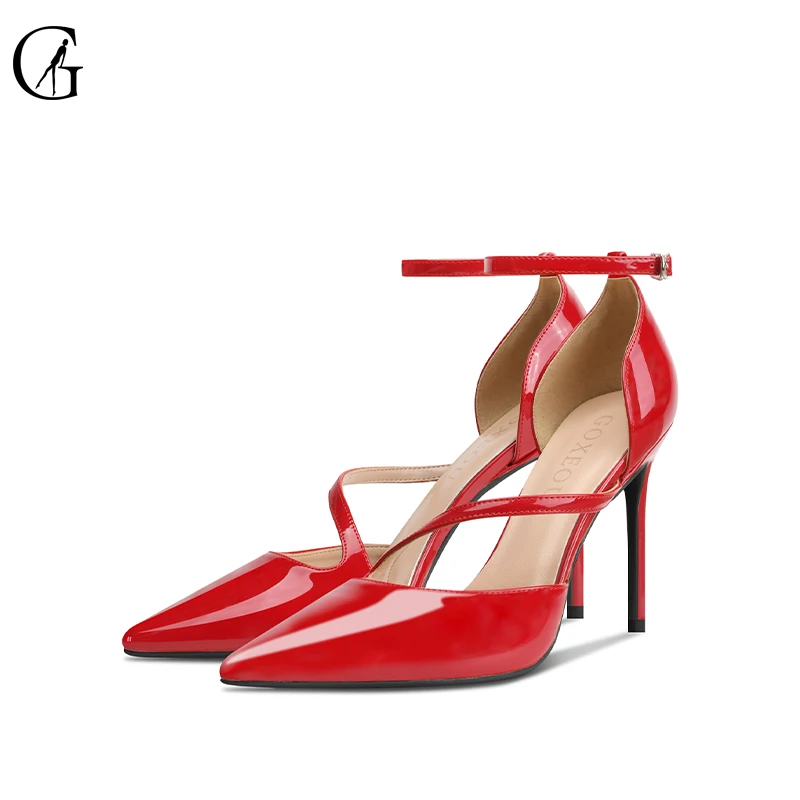 GOXEOU женская обувь женские туфли лодочки из лакированной кожи на высоком каблуке