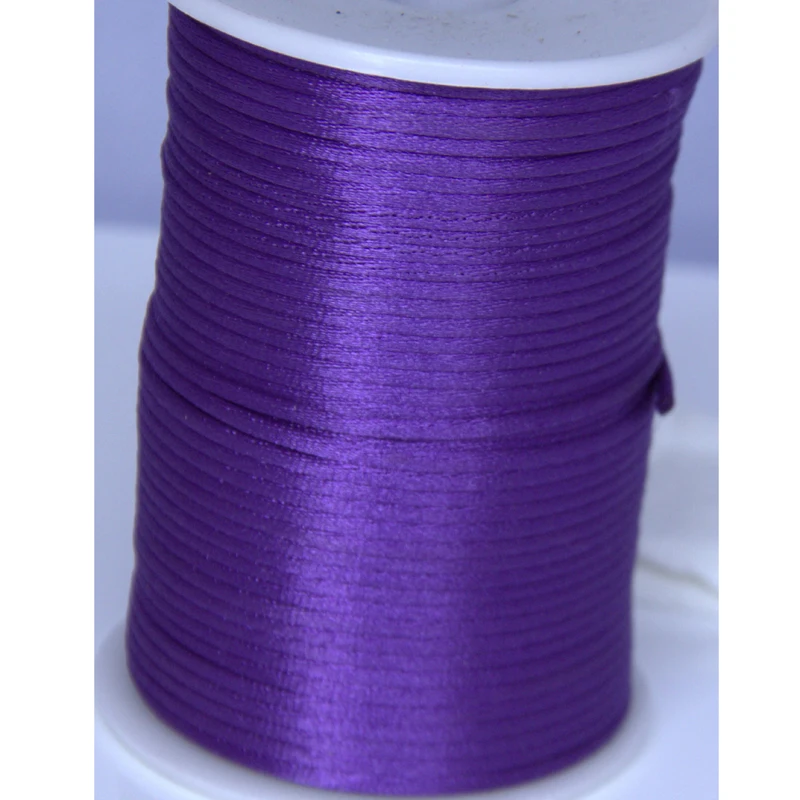 Горячее предложение 10 ярдов фиолетовый 2 мм погремушка сатиновый шнур макраме