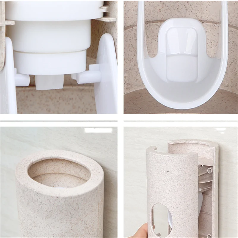 

Automatic Toothpaste Dispenser Dustproof Toothbrush Holder Convenient for Clean Installation on The Wall Bathroom Accessories