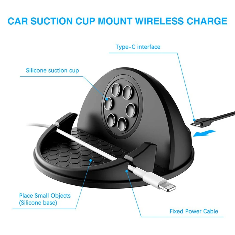 10w fast charging wireless car charger for samsung s9 iphone x qi wireless charger car mount dashboard car phone holder free global shipping