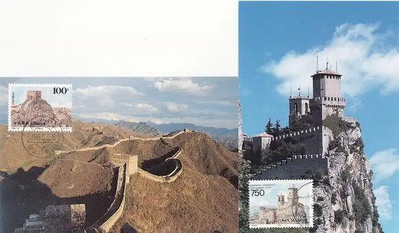2 шт./комплект почтовые марки Великая стена и замок | Дом сад