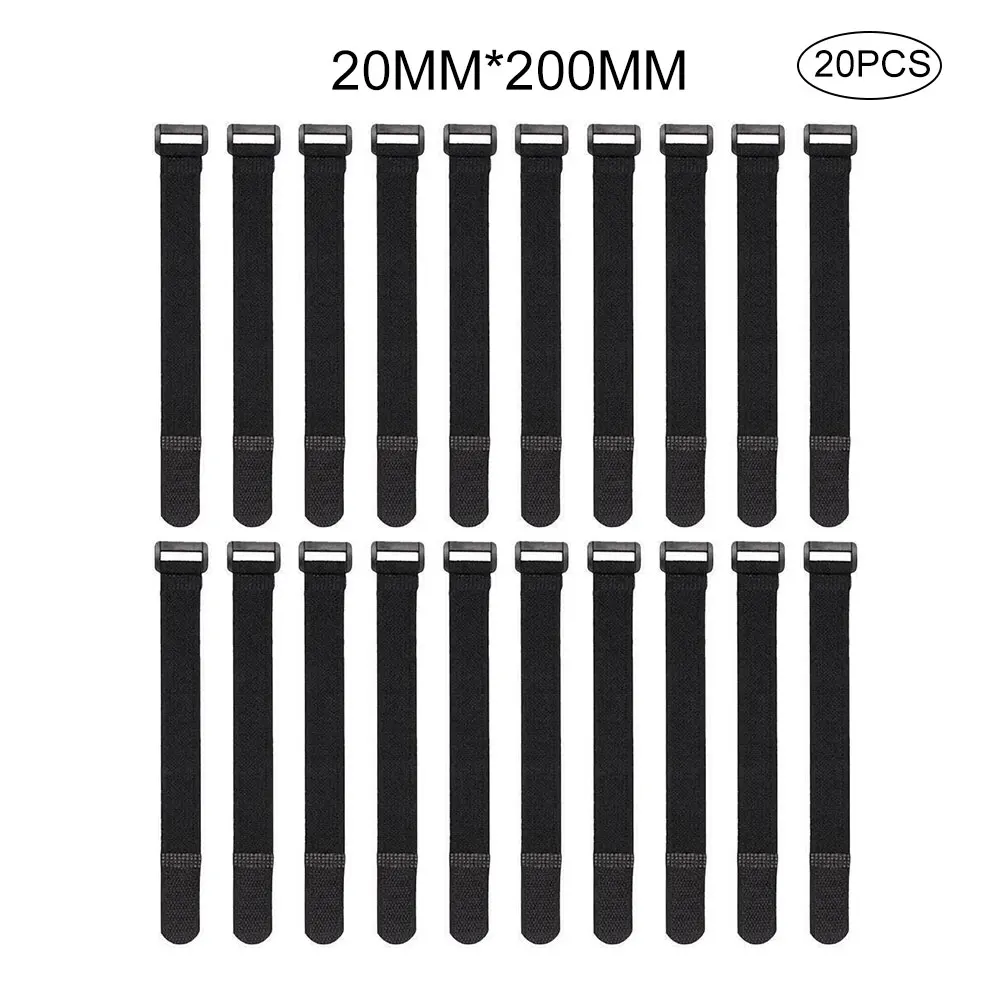 20pcs Fishing Rod Tie Holder Strap Fastening Cable Straps Cable Ties Set Magic Paste Organizer FH99 - Цвет: Золотистый