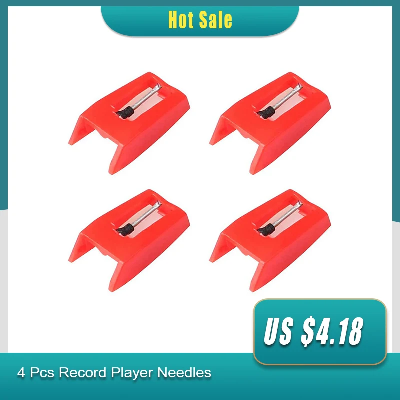 

4 Pcs Record Player Needles, Universal Replacement Stylus Needles Replacement Stylus Needles for Vinyl Record Player
