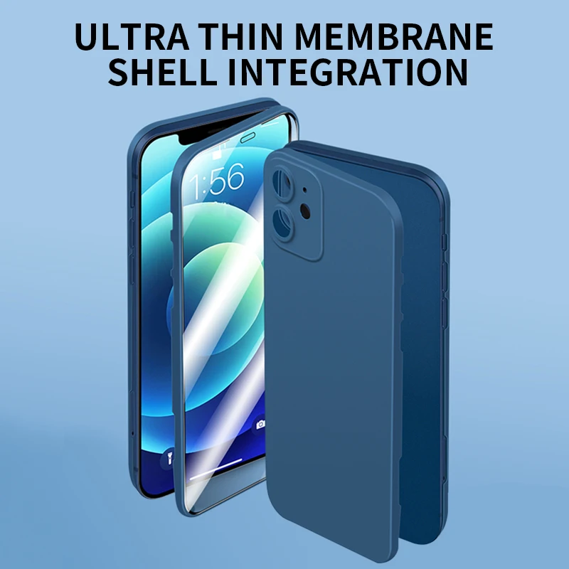 

Luxury Shockproof 360 Full Camera Lens Protective Tempered Glass Phone Case For iPhone 12 Mini Cellphone Back Cover Fundas Coque