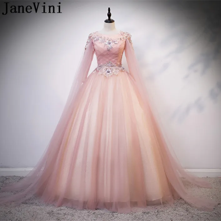 JaneVini Vestido De Baile Розовое Бальное Платье бальное платье платья для девочек с длинным