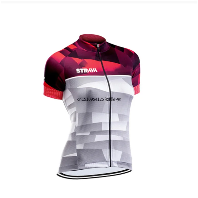 

STRAVA 2021 New Pro Bicycle Team Bib Short Sleeve Maillot Ciclismo Women's Cycling Jersey Summer breathable Cycling Clothing