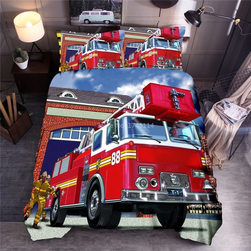 

3D Car Cartoon Duvet Cover Comforter Cover Set Twin Full Queen King Size Bedding Set Soft Comfortable Bedclothes Home Textile