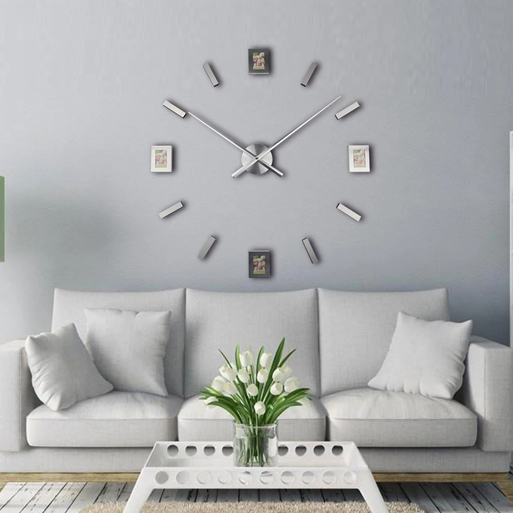 

3D Real Big Wall Clock Modern Design Wall Clock Rushed Quartz Clocks Fashion Watch Mirror Sticker DIY Living Room Decor 2021 New