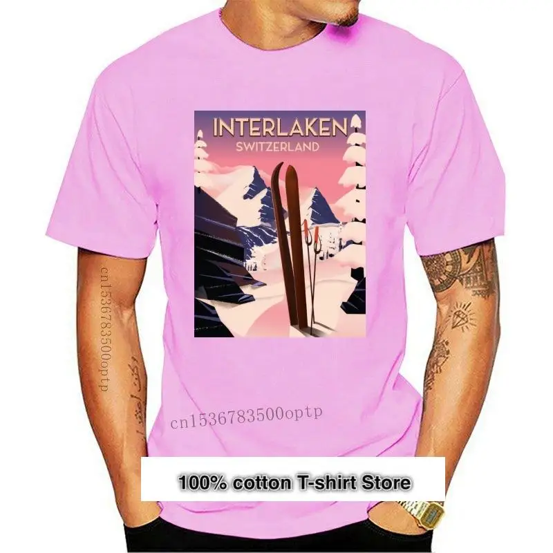 

Camiseta de Suiza para hombres y Women, camiseta de aфиш de ugi, Interlaken, nueva