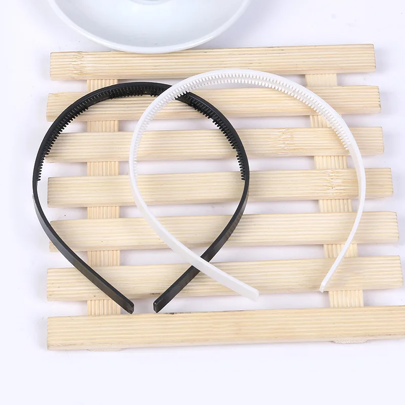 

8mm Plain Hairbands Diy Unfinished Environmental Abs Plastic Hair Band Black White Head Hoops Hair Clips Accessories 10pcs