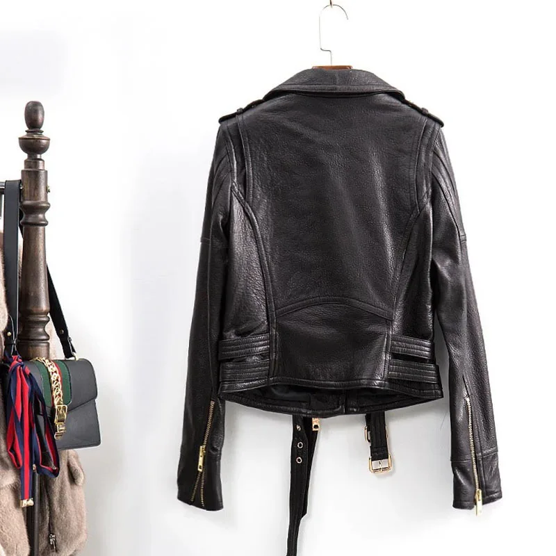 Женское кожаное пальто Корейская локомотивная куртка с прямой заводской
