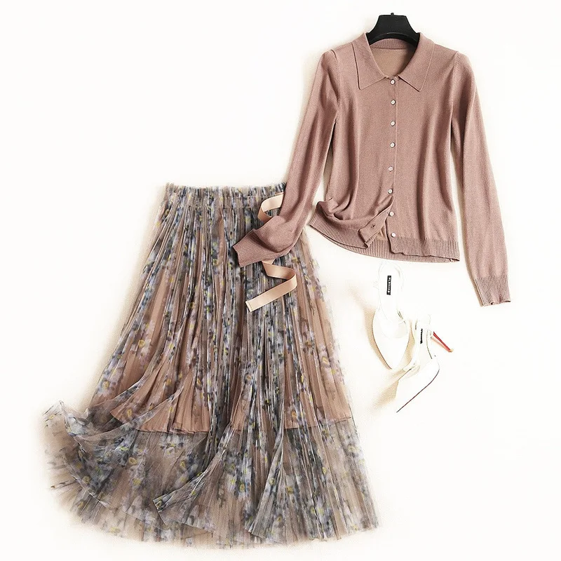 Новинка 2019 осенняя мода Женский вязаный свитер кардиган + пояс на шнуровке с