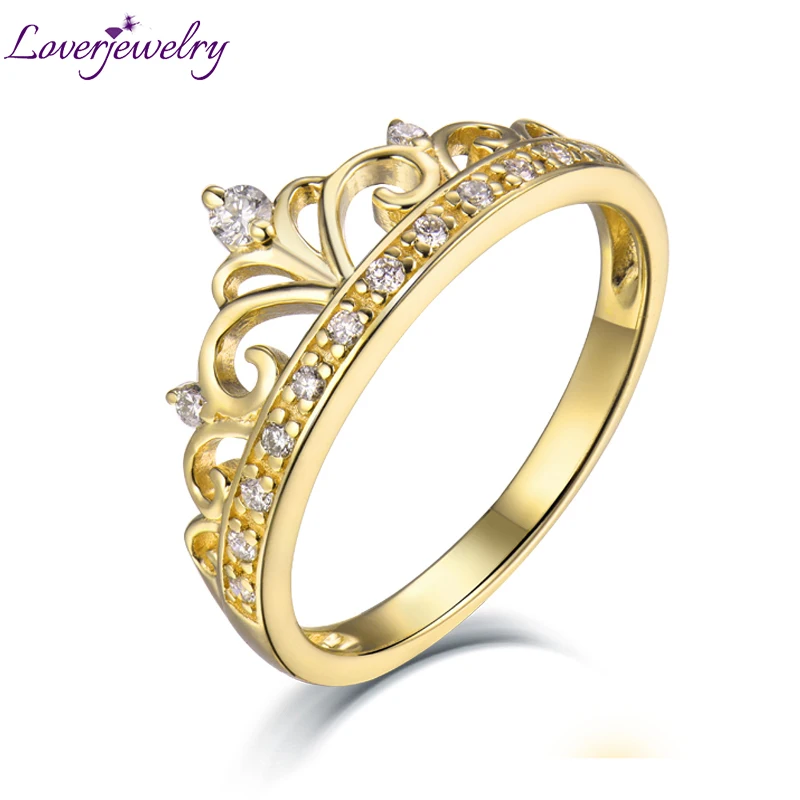 Женское Обручальное Кольцо LOVERJEWELRY кольцо с бриллиантами в форме короны 18 К