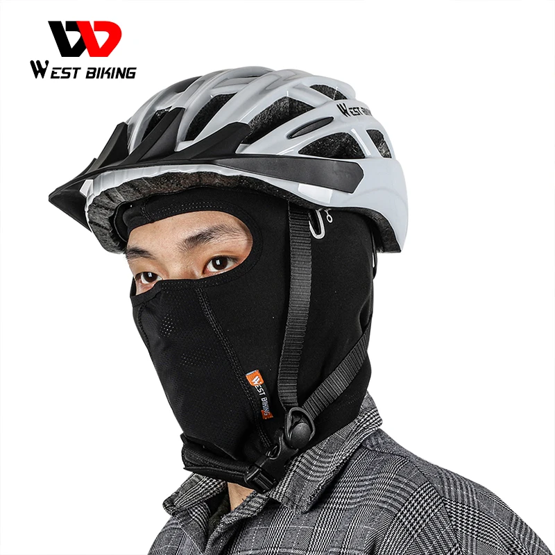Теплая зимняя дышащая велосипедная шапка WEST BIKING головной убор с очками флисовая