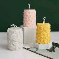 embossed butterfly cylinder embossed candle silicone mold plum blossom flower plaster craft mould soap making home decoration
