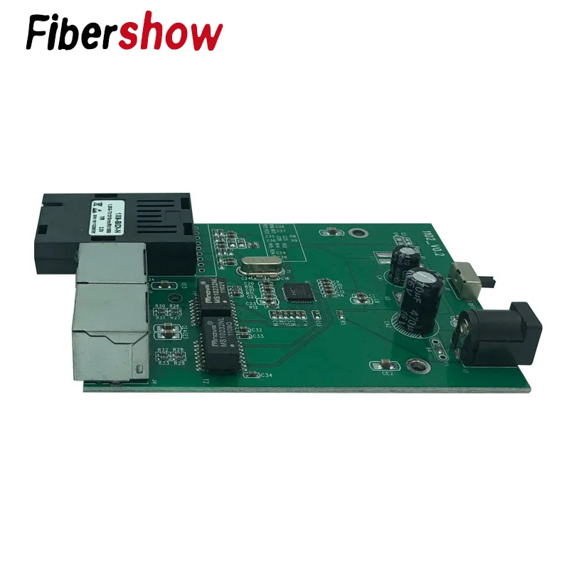 Оптоволоконный переключатель Ethernet 2 RJ45 1 SC оптический медиа конвертер одномодовый волоконно-оптический Порты и разъёмы 10/100 м печатной платы
