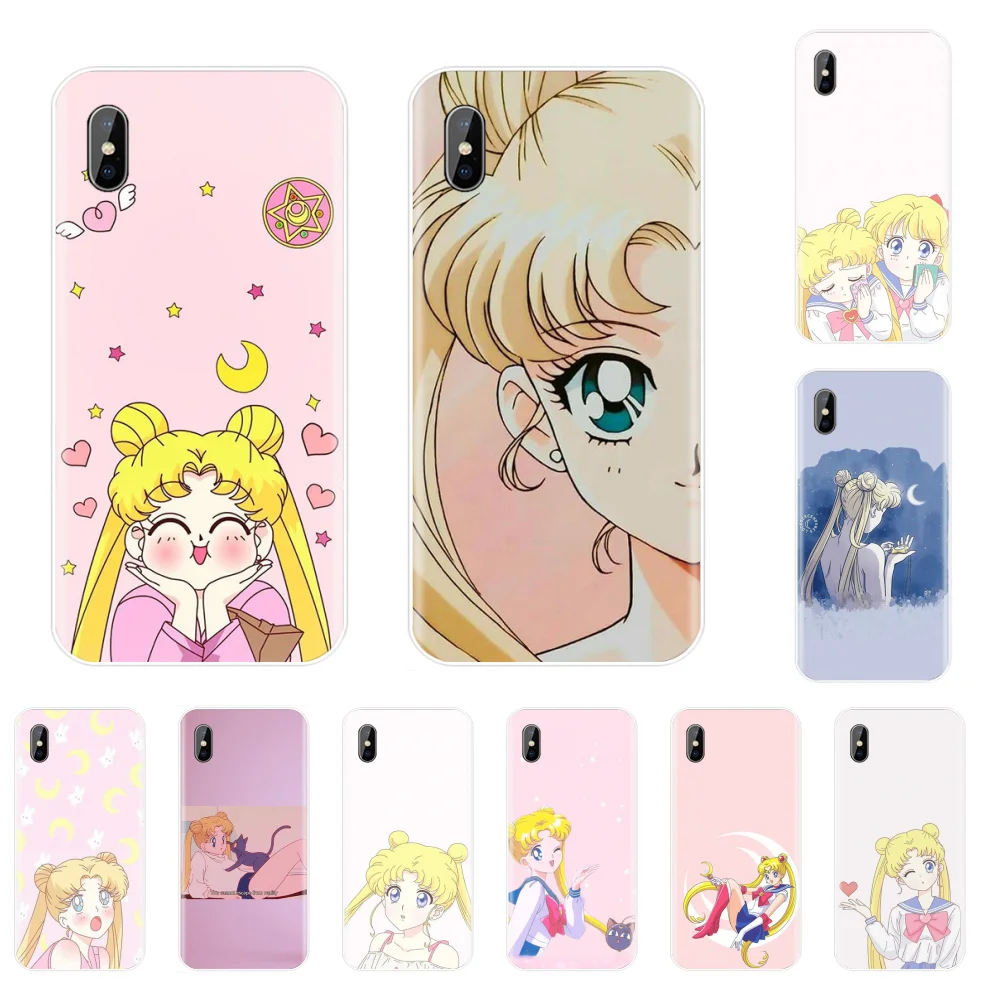 Сейлор Мун девушка черный ТПУ мягкий телефон чехол для iPhone 4 и 4S 5 5S SE 5C 6 6S 7 8 plus X XS XR 11 PRO MAX|Чехлы-накладки| |