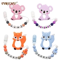 tyry hu baby teether bracelet food grade silicone chews nurse gift toys koala teething necklace pacifier clip with name diy baby