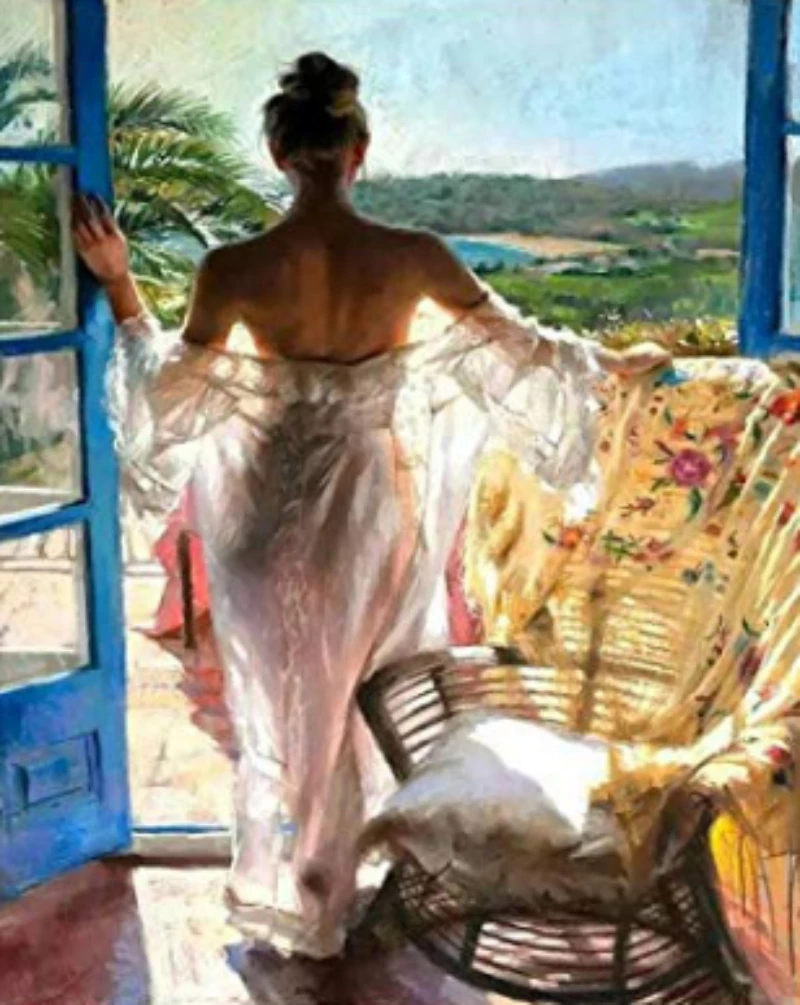 

Beautiful Woman Abstract Landscape DIY Handmade Oil Paint Paint By Numbers Kit on Canvas Wall Art Home Decor Digital Painting