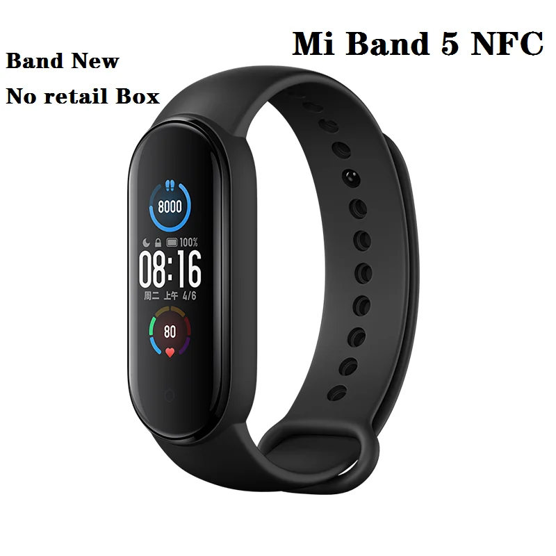 Фитнес-браслет Xiaomi Mi Band 5 NFC AMOLED экран пульсометр | Электроника