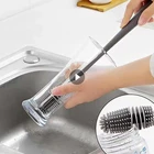 Силиконовая щетка для чашек, приспособление для очистки стекла, кухонный инструмент для очистки, длинная ручка, стеклянная бутылка