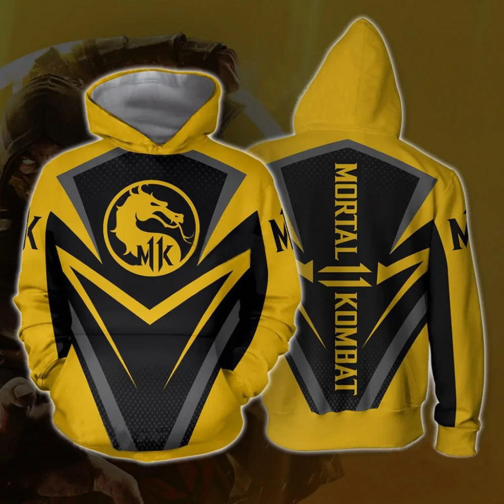 2020 модная женская обувь повседневные Mortal Kombat 11 3D толстовки с капюшоном и принтом